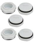 PG21 Nylon Male Threaded Cable Gland Cap End Cover Gray 5 Pack Tough IP68 Waterproof Seal For Electrical Enclosures 28.3mm Thread Fits 1.11 Inch Diameter Rubber Gasket Included, gray nylon caps with rubber gasket