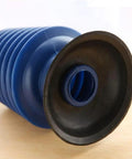 Heavy Duty Bad Boy Manual Toilet Plunger With Vacuum Suction Cup for Deep Pipe Dredging and stubborn drain clogs, blue rubber suction cup.