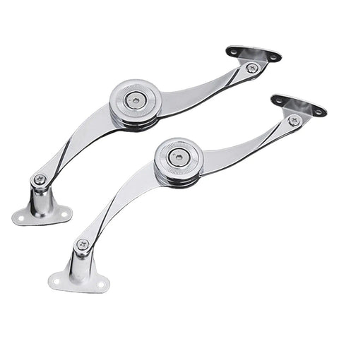 2 Pack Heavy Duty Soft Close Lid Hinges For Chest And Cabinet Doors, Folding Cabinet Stays With Zinc Alloy Construction