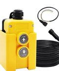 3 Wire 12V Remote Control Switch For Single Acting Hydraulic Pumps, yellow dual button up down, compact design, IP-rated