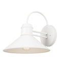 Novogratz X Globe Maxwell 11 Inch Outdoor Wall Sconce Matte White Weatherproof Modern Farmhouse Lighting For Porches And Patios