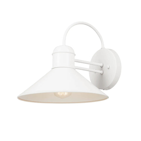 Novogratz X Globe Maxwell 11 Inch Outdoor Wall Sconce Matte White Weatherproof Modern Farmhouse Lighting For Porches And Patios