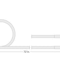 Diagram of Three Eighth Inch ID Six Foot Hybrid Lead In Air Hose With 300 PSI Rating, showing 72 in. length and 0.6 in. connectors.