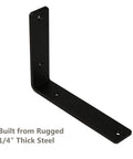 Set Of 4 Heavy Duty 6 Inch L Shaped Shelf Brackets Black Powder Coated Steel Quarter Inch Thick For Wall Mount Shelves Kitchen Mantel