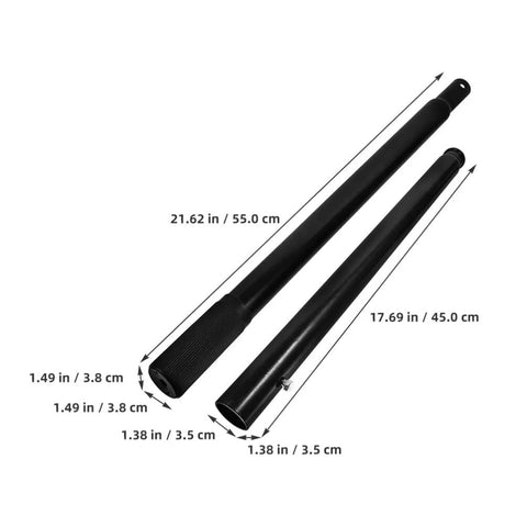 2 Pcs Floor Jack Handle Replacement Hydraulic Pole Lever For 3 Ton Floor Jack With Ergonomic Grip shown in black steel
