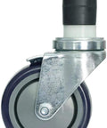 Side view of 4 Inch Work Table Caster Wheel With Locking Brakes For Stainless Steel Prep Tables Expanding Stem Casters