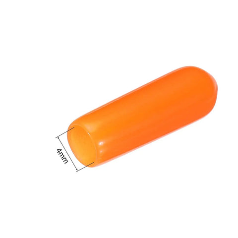 4mm Rubber End Caps 50 Pack Orange PVC Vinyl Screw Thread Protectors for Pipes Bolts Fence Posts Round Wire Shelves Furniture Feet Chair Legs