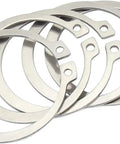 Straight Up Heavy Duty 2 Pack External Circlips Crafted From 304 Stainless Steel C Clip Retaining Shaft Snap Rings 125mm close-up view of stainless steel circlips