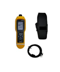 Heavy Duty Digital Vibration Meter With High Precision And Five Percent Accuracy Featuring IP54 Rated Rugged Casing and display, cables, and accessory strap.