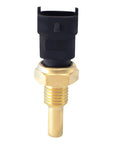 Close-up of HiSport 213-4777 coolant temperature sensor with brass threaded probe and black plastic connector