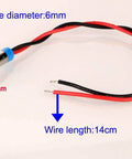 Blue LED light from Ten Pack 6mm LED Indicator Lights For 12 To 24V AC DC Waterproof Signal Lamp With Wire Heavy Duty Metal Dash Lights