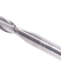 Heavy Duty Spiral Upcut Straight Router Bit With 1/4 Inch Cutting Diameter And 1/4 Inch Shank angled view showcasing solid carbide material.