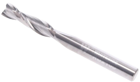 Heavy Duty Spiral Upcut Straight Router Bit With 1/4 Inch Cutting Diameter And 1/4 Inch Shank angled view showcasing solid carbide material.