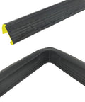 Shipping container door seal gasket set; black rubber seals with yellow end caps, 2-piece left-hand 3-sided kit