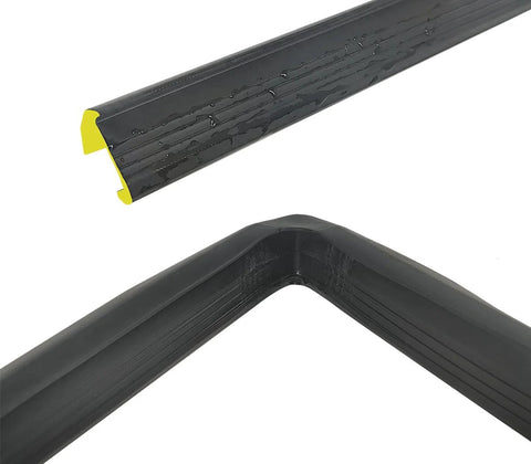 Shipping container door seal gasket set; black rubber seals with yellow end caps, 2-piece left-hand 3-sided kit