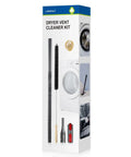 Packaging of Dyson Dryer Vent Cleaner Kit with Lint Brush and Extension Hose for Deep Cleaning of Dryer Vents and Lint Traps