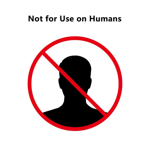 Silhouette of person with red prohibited symbol and 'Not for Use on Humans' text for Rechargeable Infrared Thermometer Gun For Cooking With Backlit Display And Go-To Digital Temp Tool For -58F To 1022F Range Perfect For Pizza Oven Grill Kitchen And Home Repairs With Max Hold