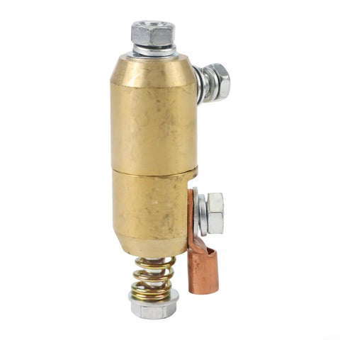 Heavy Duty 360 Degree Rotating Brass Welding Ground Clamp For Fast Soldering And Zero Wire Tangles With Solid Earth Connector Gear close-up view.