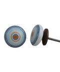 Multicolor Ceramic Drawer Knobs 50 Pack Flat Wheel Cabinet Hardware for Kitchen Cabinets and Dressers Easy Install Rust Free Durable Luxury Decorative Pulls with Smooth Edges for Modern Kitchens and Home Decor, close-up view.