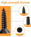 High-strength screws for Heavy Duty 40 Piece Black Stainless Steel L Bracket Corner Brace Set With 80 Screws For Shelves Cabinets