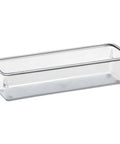 Single bin from Clear Drawer Organizer Set Four Piece Modular Bins For Office Home Makeup Kitchen And Junk Drawer Storage Crystal Clear Plastic Durable And Stackable For Easy Access Boss Level Neat Drawers.