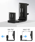 Sliding Barn Door Floor Guide Bottom Track With Adjustable U Shape Lightweight Aluminum Alloy Build Smooth Nylon Rollers Wall Mounted Hardware For Quiet Space Saving Glide And Modern Interior Setup, black, min 15/16 in max 1-7/8 in