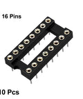 DIP IC Socket Adaptor 2.54mm Pitch With 7.6mm Row Spacing, Double Row 16 Round Pins, Soldering Ready, 10 Pack For PCB Prototyping And IC Repair