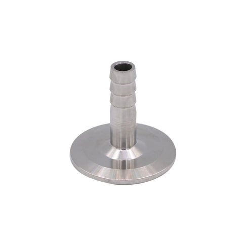 Tri-clamp to 0.5in hose barb adapter, 1.5in port, SUS304 stainless sanitary fitting