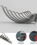 Leather Corner Punch And Round Cutter Kit For Belts And Watch Straps, set of metal dies displayed in an arc, DIY die pack of 10 shown.
