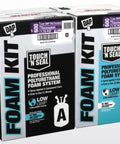 Top Shelf Closed Cell Spray Foam Insulation Kit Offers Six Hundred Board Feet Of Hella High R Value Coverage With Class A Fire Resistant Properties And No Sweat Application For Serious Savings, showing two-component foam system.