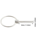 Heavy Duty Lynch Pin Set Two Pack 3/16 Inch By 1-1/4 Inch 304 Stainless Steel Lynch Pins with ring, dimensions shown