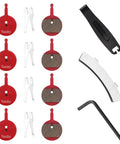 Four Pairs Disc Brake Pads Kit With Installation Tools High Performance Semi Metallic And Organic Resin Grippy MTB Bicycle Brake Pads
