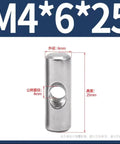 10 Pack M4x6mm Stainless Steel Barrel Nut Dowel Set For Wood Furniture Assembly With Embedded Nuts And Pin Dowels Easy Install