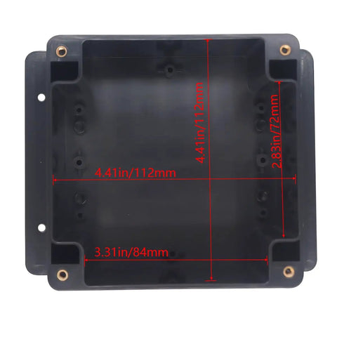 Internal view of Project Box ABS Black Electrical Junction Box IP65 Outdoor Waterproof Enclosure With Cable Glands for DIY
