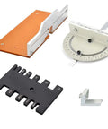 Precision Aluminum Router Table Insert Plate With Miter Gauge Guide Fence Sliding Brackets, 245mm plate and miter gauge for woodworking.