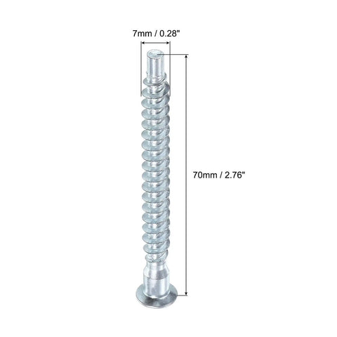 Confirmat Screws 7x70mm Hex Socket Wood Screws Zinc Plated 100 Pack For Furniture Assembly And DIY Projects Durable Heavy Duty Hardware