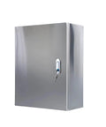 Heavy Duty Stainless Steel Weatherproof Junction Box For Solar PV And Power Distribution, 304 Enclosure, Universal Metal Project Box, Rust Resistant And Durable, Ideal For Control Panels, 600 X 500 X 300 Mm, front view with lock