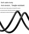 Close-up of flexible PVC cable body of M12 4 Pin A Coded Connector Cable Straight Male To Female Unshielded IP67 Waterproof 250V 4A