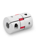 Close-up of D45xL65 10mm To 16mm Aluminum Shaft Coupling Flexible Spider Coupler Connector for 3D Printer CNC Machine Servo Stepper Motor.