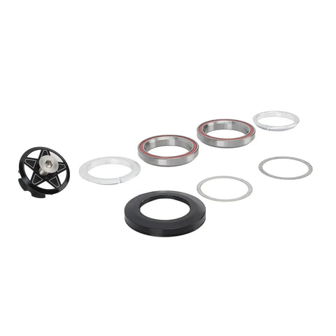 Ride Ready Aluminum Bike Headset Combo With Double Sealed Bearings shown with CNC machined parts and rustproof alloy construction.