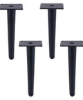 Adjustable Aluminum Furniture Legs In Sleek Black, 9.8 Inch Steel Feet For Sofa, Cabinet, And Bedside Tables, four pieces displayed