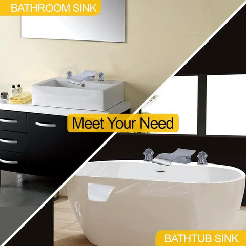 Widespread Bathroom Sink Faucet With Crystal Knob For 3 Hole Waterfall Vanity Faucet 8 Inch Deck Mount Basin Mixer Tap in two settings