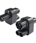 Seamless CCS Combo Two To Nacs Charging Adapter for Tesla Model Three and Cybertruck with dual charging ports.