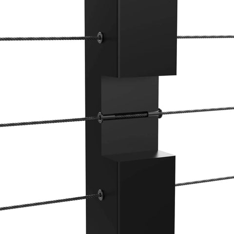 Black Stainless Steel Protector Sleeves For One Eighth Inch Five Thirty Seconds Inch Or Three Sixteenths Inch Deck Cable Railing On Wood Or Composite Posts T316 Marine Grade Outdoor And Indoor Cable Guard Sleeves Rugged All Weather Durable on black composite post with cables.