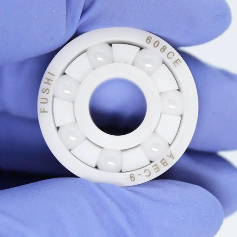 608 zirconia full ceramic ball bearing with visible white ceramic balls