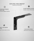 Triangular Steel Shelf Brackets For Floating Desks And Wall Shelves Rock Solid Wall Mounts diagram with Q235 steel features