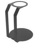 Premium Black Iron Coffee Dripper Holder With Heavy Duty Filter Stand, side view showcasing sturdy design for precise brew control.