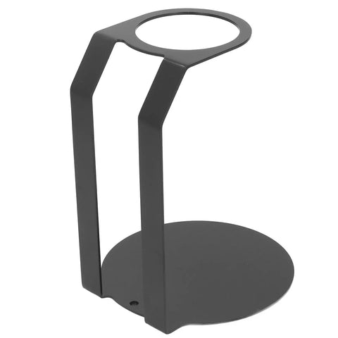 Premium Black Iron Coffee Dripper Holder With Heavy Duty Filter Stand, side view showcasing sturdy design for precise brew control.