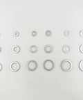 570 Piece Oil Drain Plug Gasket And Crush Washer Kit With 18 Sizes M6 Through M24 Aluminum Flat Washers For Auto And Electrical Maintenance
