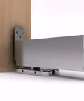 Side view of Hydraulic Self-Closing Concealed Door Closer For Wooden And Steel Doors Holds Open At 90 Degrees on wooden door